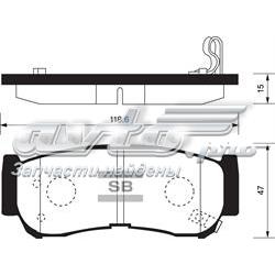 SP1173 Sangsin Колодки гальмівні задні, дискові