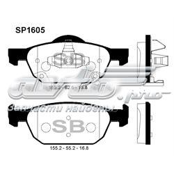 SP1605 Sangsin колодки гальмівні передні, дискові