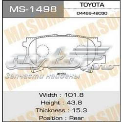 Колодки гальмові задні, дискові MS1498 Masuma