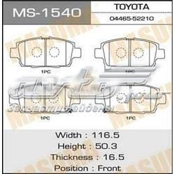 Колодки гальмівні передні, дискові MS1540 Masuma