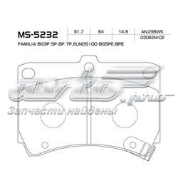 Колодки гальмівні передні, дискові MS5232 Masuma