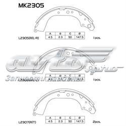 Колодки гальмові задні, барабанні MK2305 Masuma