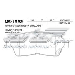 Купити MS1322 Masuma Колодки гальмівні передні, дискові