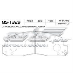 Колодки гальмівні передні, дискові MS1329 Masuma