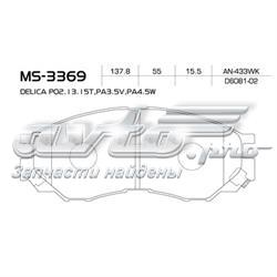 MS3369 Masuma колодки гальмівні передні, дискові