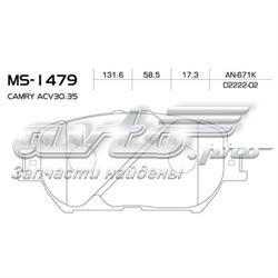 Колодки гальмівні передні, дискові MS1479 Masuma