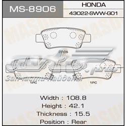 Задні гальмівні колодки Masuma MS8906 ціна, від 22.80 USD