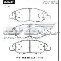 Купити SN898P Advics Колодки гальмівні передні, дискові