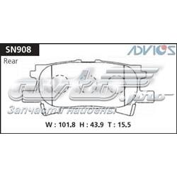 Колодки гальмові задні, дискові SN908 Advics