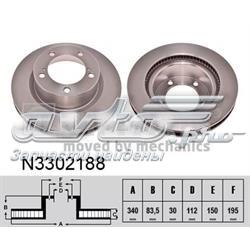 Диск переднього гальма Nipparts N3302188 ціна, від 64.25 USD
