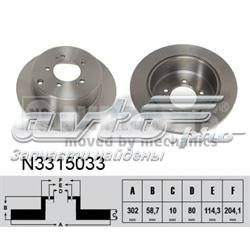 Задні дискові гальма Nipparts N3315033 ціна, від 36.95 USD