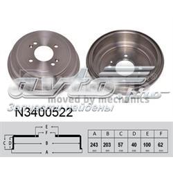 Барабан гальмівний задній Nipparts N3400522 ціна, від 29.99 USD