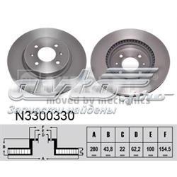 Диск гальмівний передній Nipparts N3300330