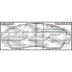 Гальмівні колодки Febest 0301CRVF ціна, від 30.37 USD
