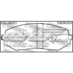 Колодки гальмівні передні, дискові 0701JB627F Febest