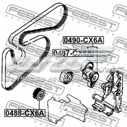 Натягувач приводного ременя Febest 0490CX6A ціна, від 37.50 USD