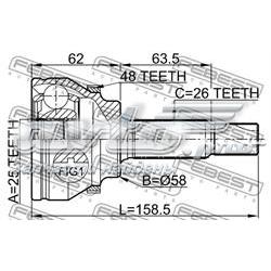 ШРУС зовнішній Febest 0110AZT250A48
