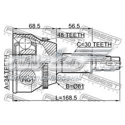 0110MHU38A48 Febest Граната зовнішня