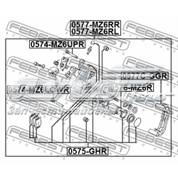 0577MZ6RR Febest Супорт гальмівний задній правий