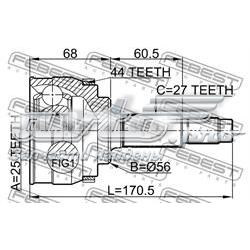 Граната колісна Febest 0210065A44 ціна, від 32.45 USD