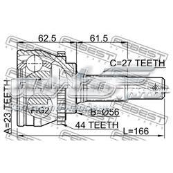 ШРУС зовнішній передній 0210V10A44 Febest