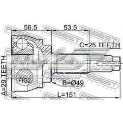 ШРУС зовнішній передній 306751 Loebro