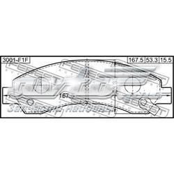 Тормозні колодки Febest 3001F1F