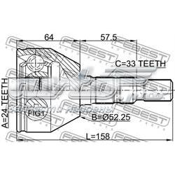 Граната колісна Febest 1810Z18 ціна, від 26.47 USD