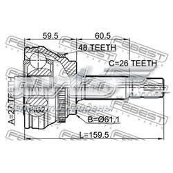 Купити 0110ASV50A48 Febest ШРУС внутрішній правий