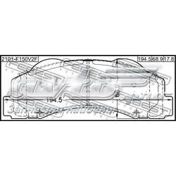 Гальмівні колодки Febest 2101F150V2F ціна, від 41.72 USD