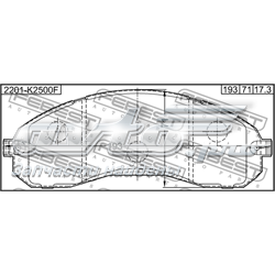 Передні тормозні колодки 0K40D3328Z Hyundai/Kia