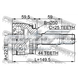 Граната колісна Febest 2210CER16A44 ціна, від 46.63 USD