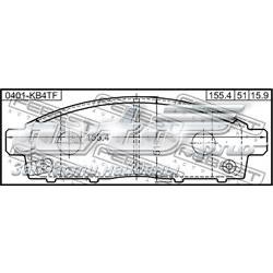 Гальмівні колодки Febest 0401KB4TF ціна, від 25.55 USD