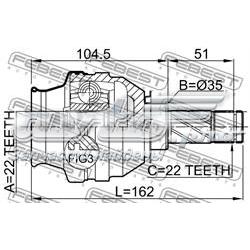 ШРКШ внутрішній, передній Febest 1811ZAF ціна, від 31.70 USD