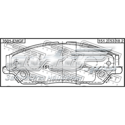 Гальмівні колодки Febest 3501EMGF ціна, від 10.12 USD