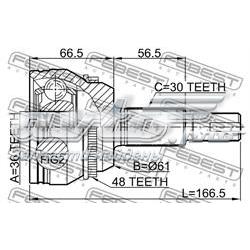 Купити 0110GSX30A48 Febest Шарнір різних кутових швидкостей задній
