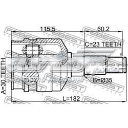 Купити 0111GRX125LH Febest Граната внутрішня, передня, ліва