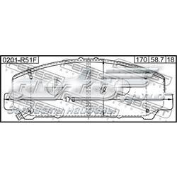 Гальмівні колодки Febest 0201R51F ціна, від 31.00 USD