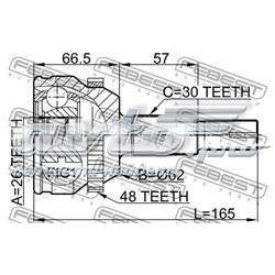 ШРУС зовнішній передній 0110MCV30A48 Febest