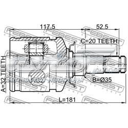 Купити 0111CT220LH Febest Граната внутрішня, передня, ліва