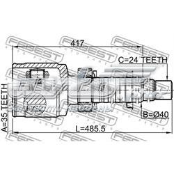 Купити 0111GSX30RH Febest Граната внутрішня ліва