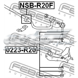 Втулка переднього стабілізатора NSBR20F Febest