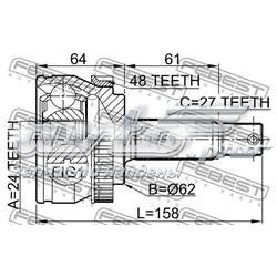 ШРУС зовнішній Febest 2210NSP20A48