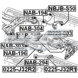 Сайлентблок задньої балки/підрамника NAB303 Febest