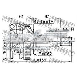 ШРУС зовнішній Febest 1210NFA47