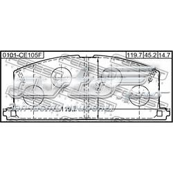 Купити 0101CE105F Febest Колодки гальмівні передні, дискові