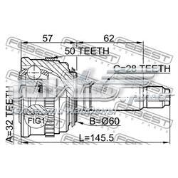 Граната колісна Febest 0310022A50 ціна, від 364.04 USD