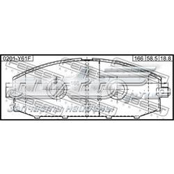 Гальмівні колодки Febest 0201Y61F ціна, від 34.23 USD