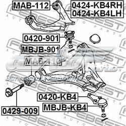 Купити 0424KB4LH Febest Важіль передньої підвіски верхній, лівий