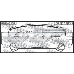 0801G10R Febest колодки гальмові задні, дискові